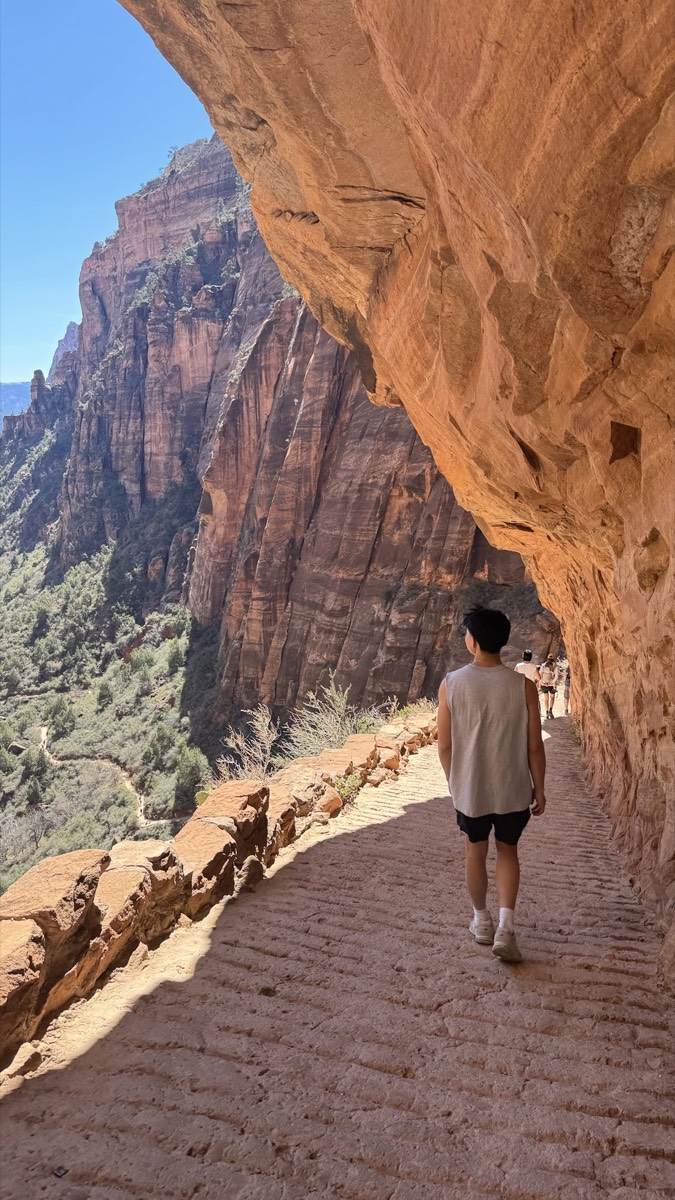 Hiking a canyon trail in Zion